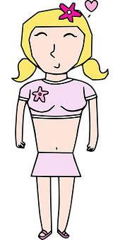 Blissful Cartoon Girlwith Star Accessories