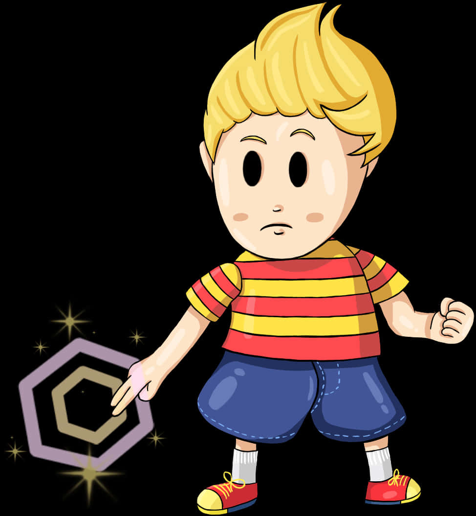 Blonde Animated Boy Magic Cube Illustration