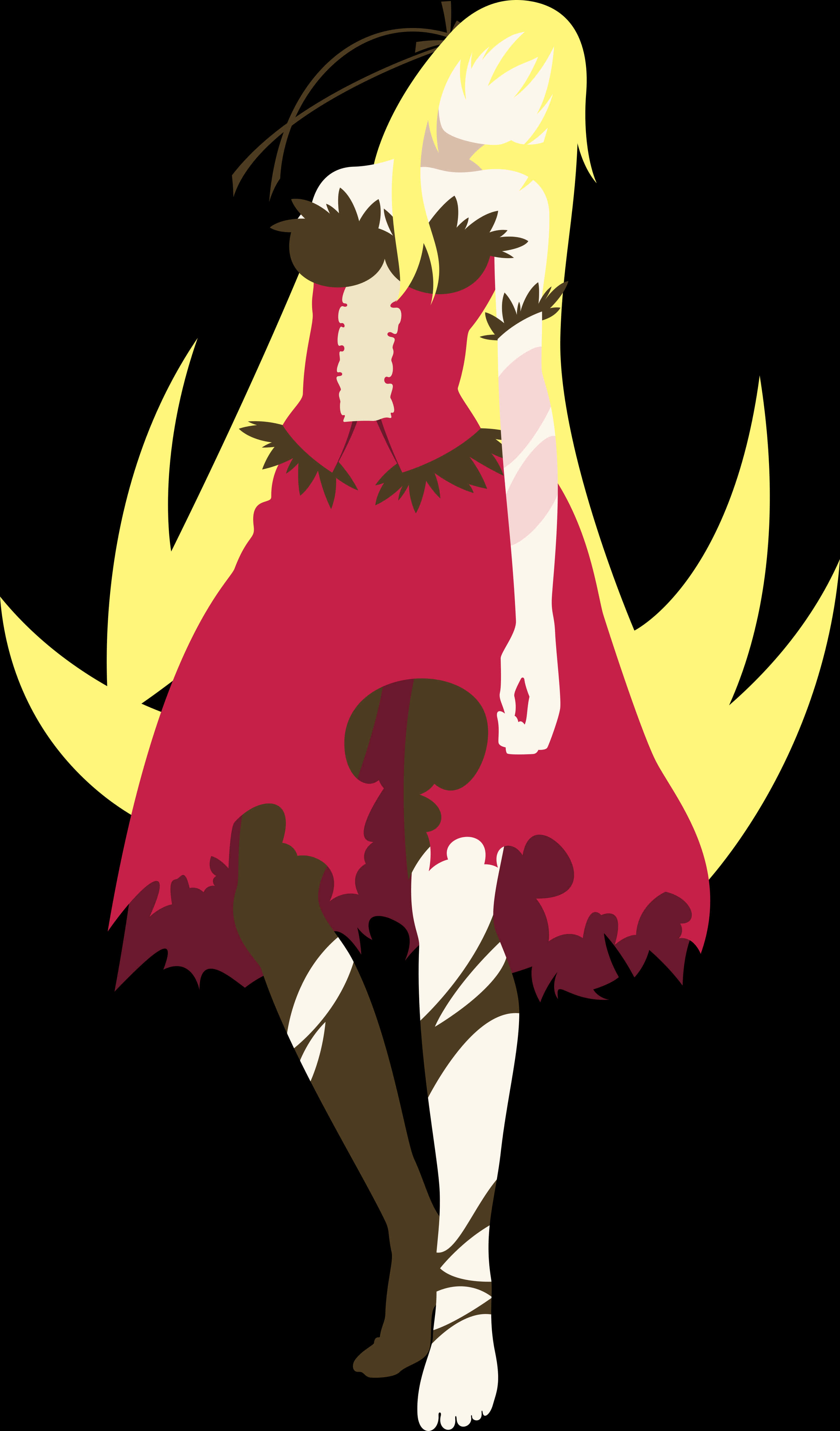 Blonde Anime Character Red Dress