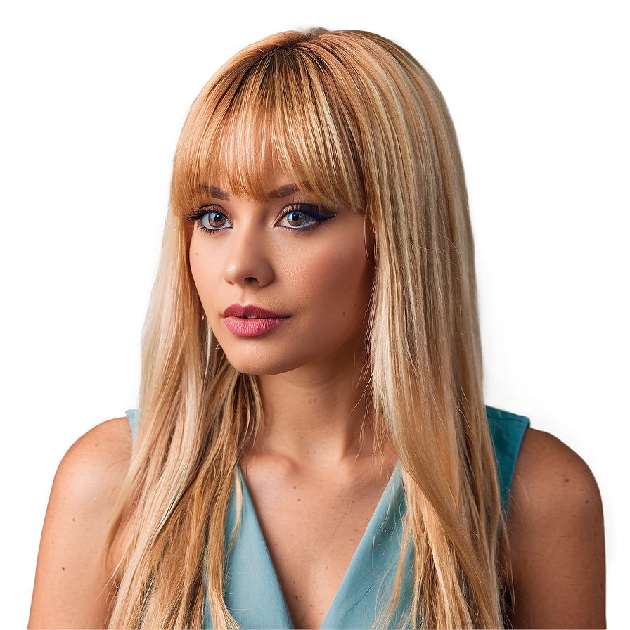 Blonde Bangs For Long Hair Png Suk