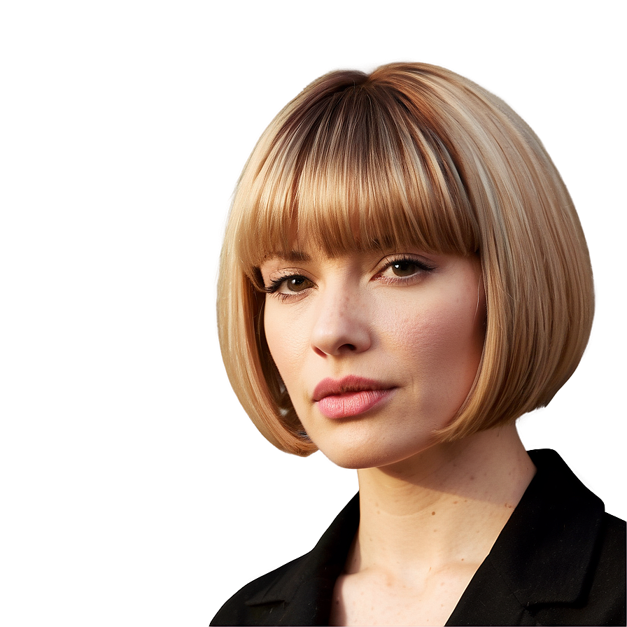 Blonde Bangs With Bob Cut Png 41