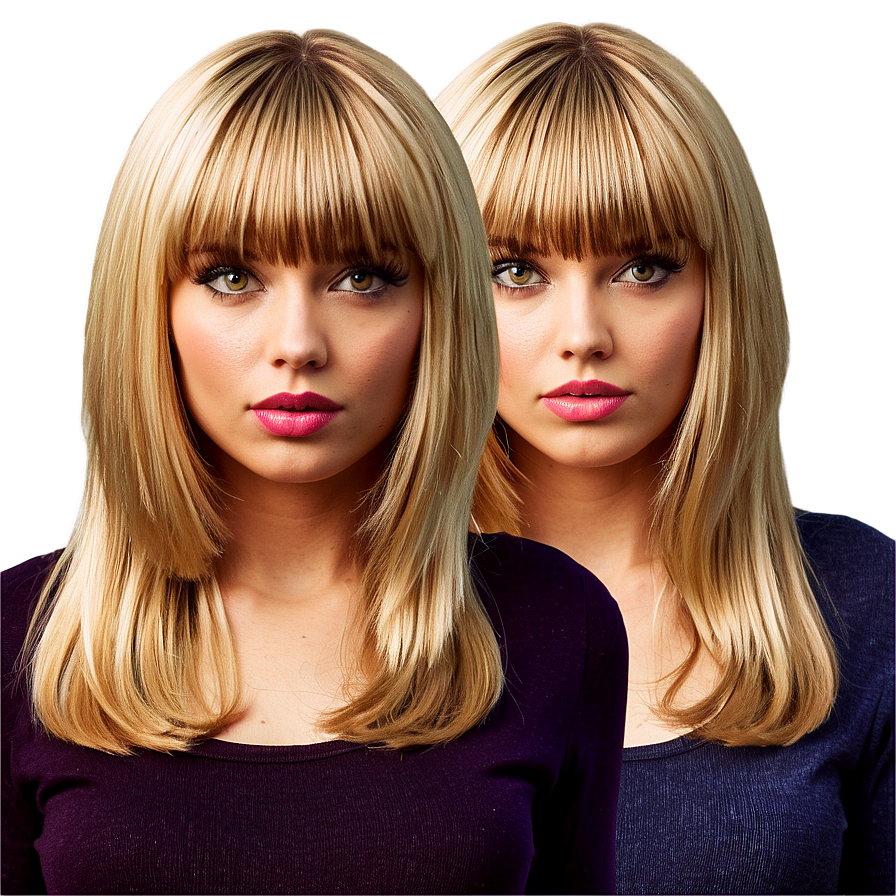 Blonde Bangs With Bob Cut Png 8