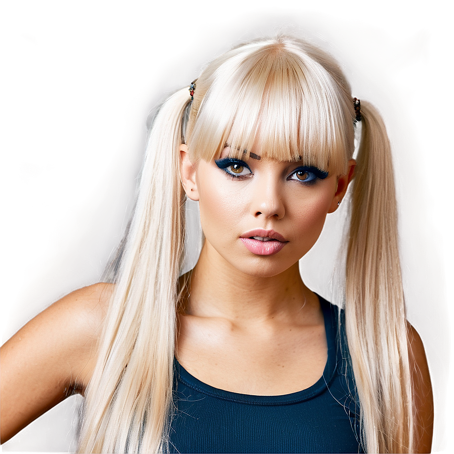 Blonde Bangs With Ponytail Png 06282024