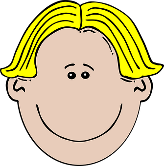 Blonde Cartoon Character Smiling