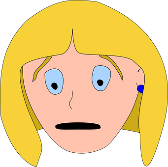 Blonde Cartoon Girl Surprised