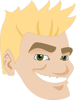 Blonde Cartoon Man Smiling