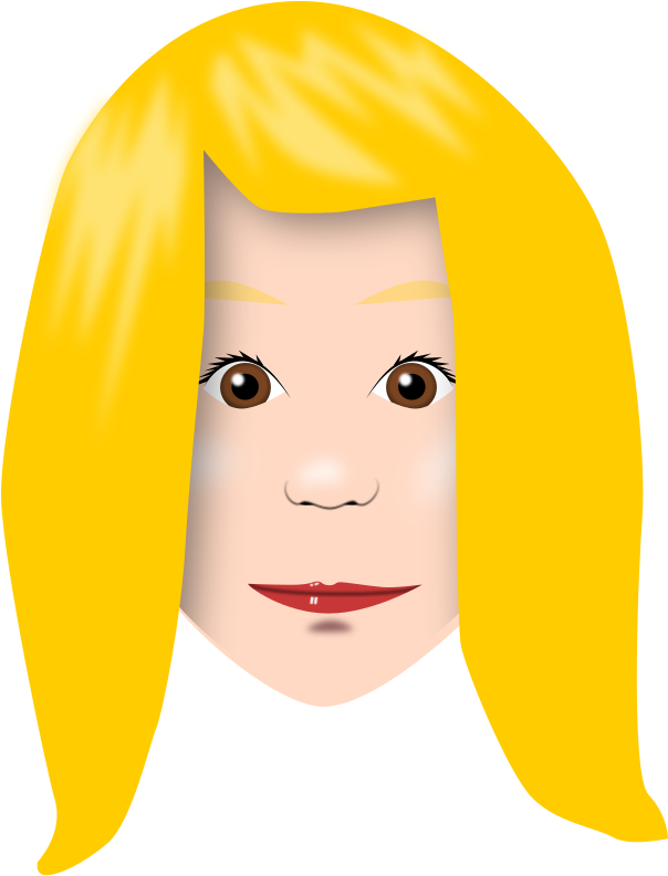 Blonde Hair Cartoon Face