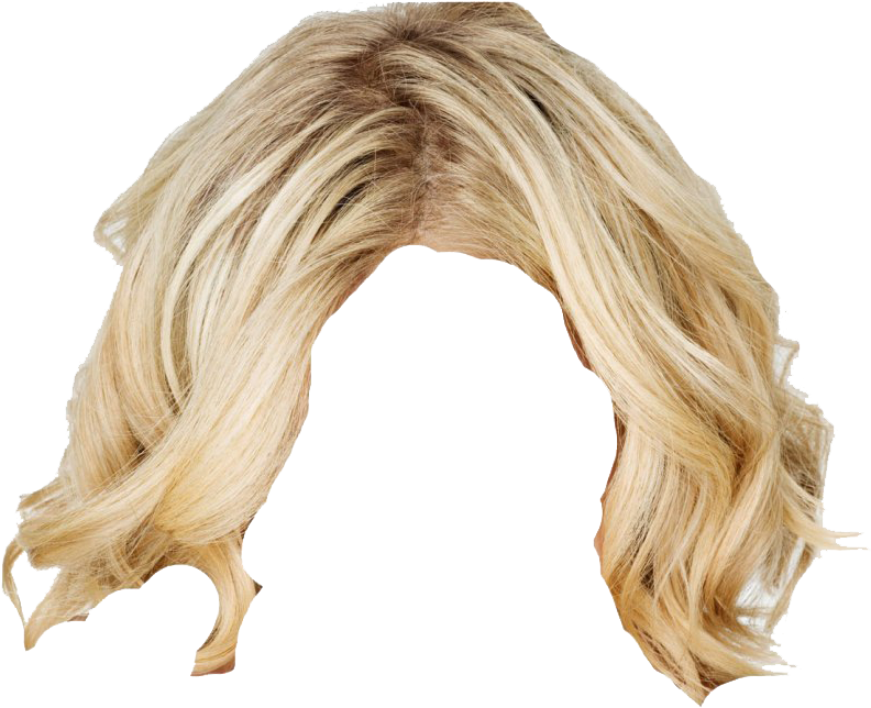 Blonde Hair Wig Transparent Background