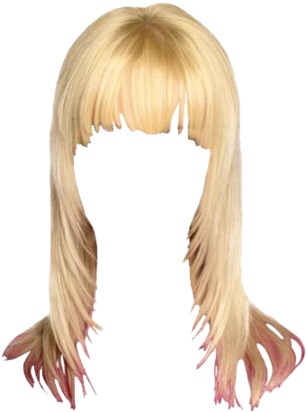 Blonde Hair Wig Transparent Background