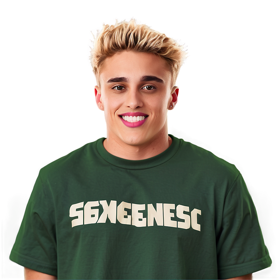 Blonde Haired Manin Green Shirt