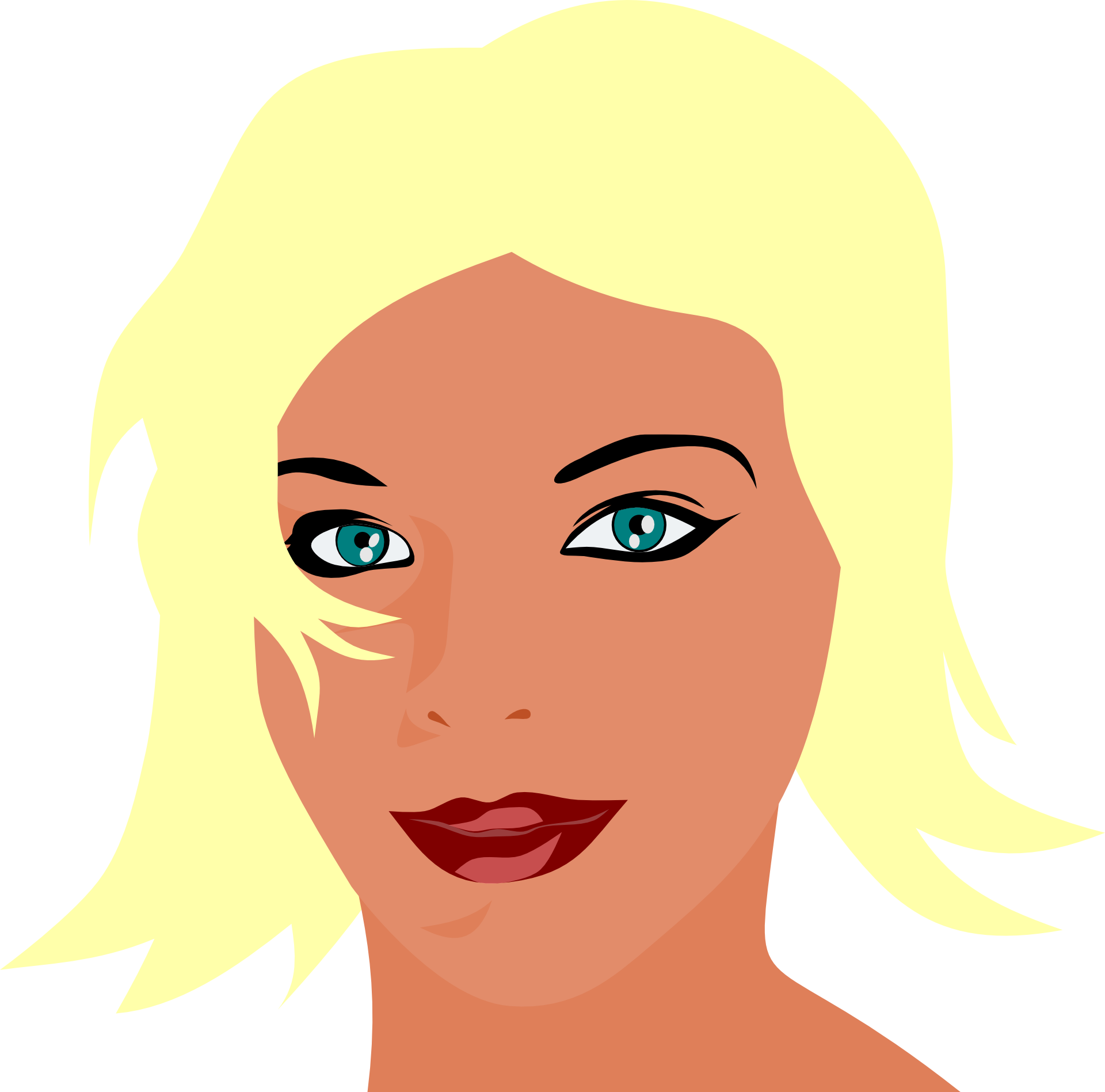 Blonde Haired Woman Vector Portrait