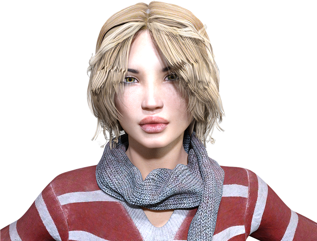 Blonde Haired3 D Character Portrait