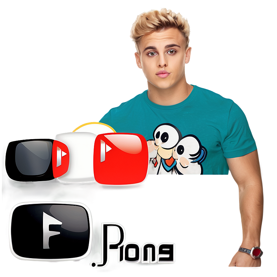 Blonde Man Social Media Icons