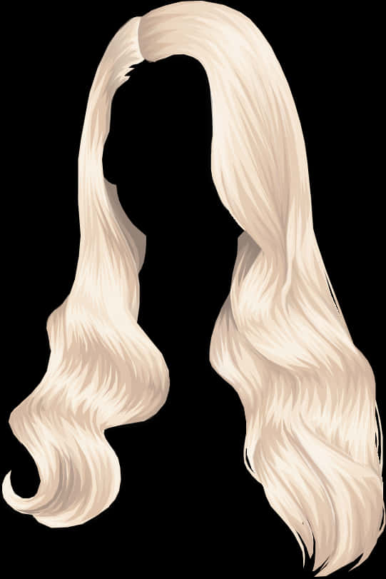 Blonde Silhouette Long Hair Illustration