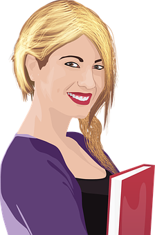 Blonde Woman Holding Book