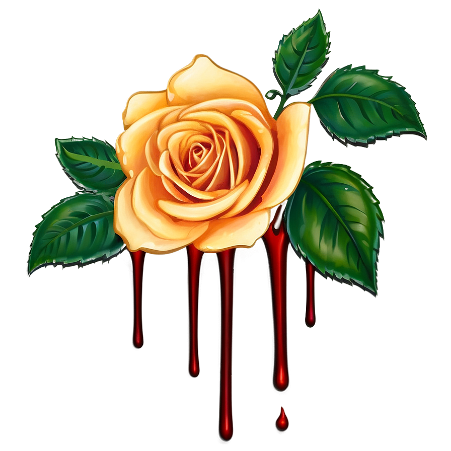 Blood Dripping Rose Png 05252024