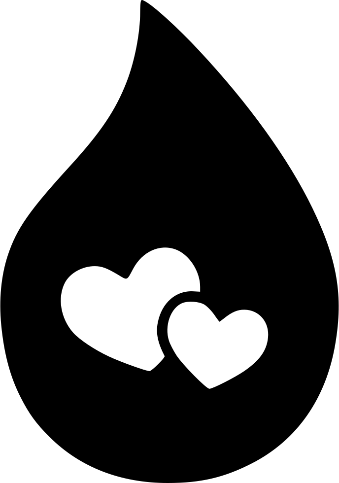 Blood Drop With Hearts Graphic