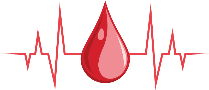 Blood Dropand Heartbeat Symbol