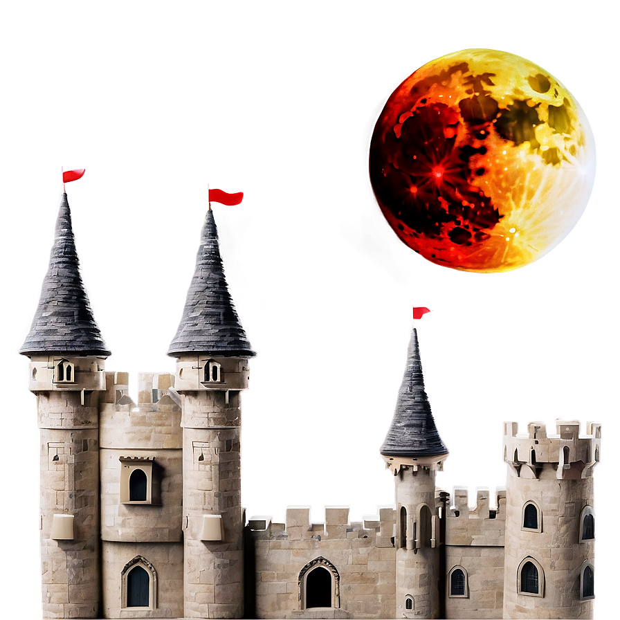 Blood Moon Over Castle Png 26