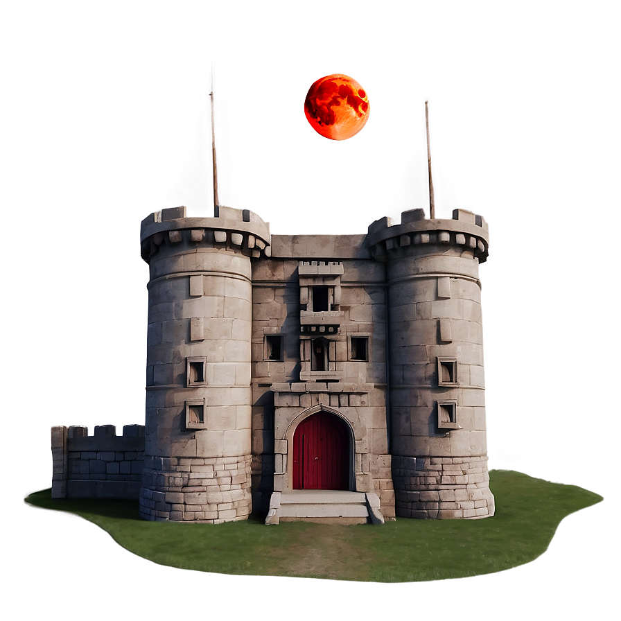 Blood Moon Over Castle Png Xwf