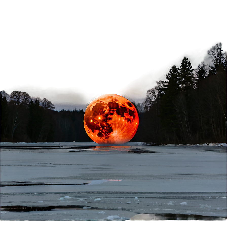 Blood Moon Over Ice Png Nnl