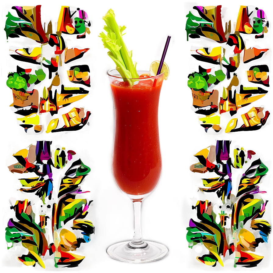 Bloody Mary Cocktail Glass Png 06112024