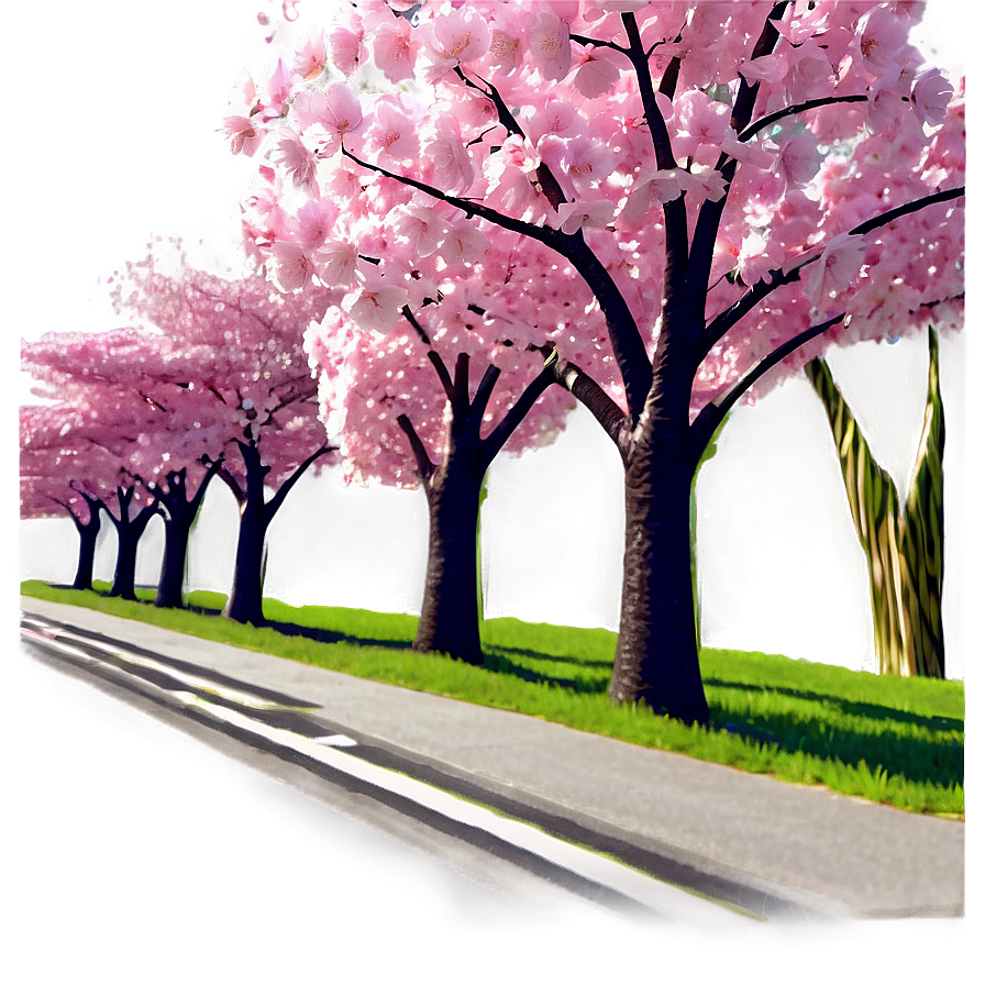 Blooming Cherry Blossom Avenue Photo Png Emb23