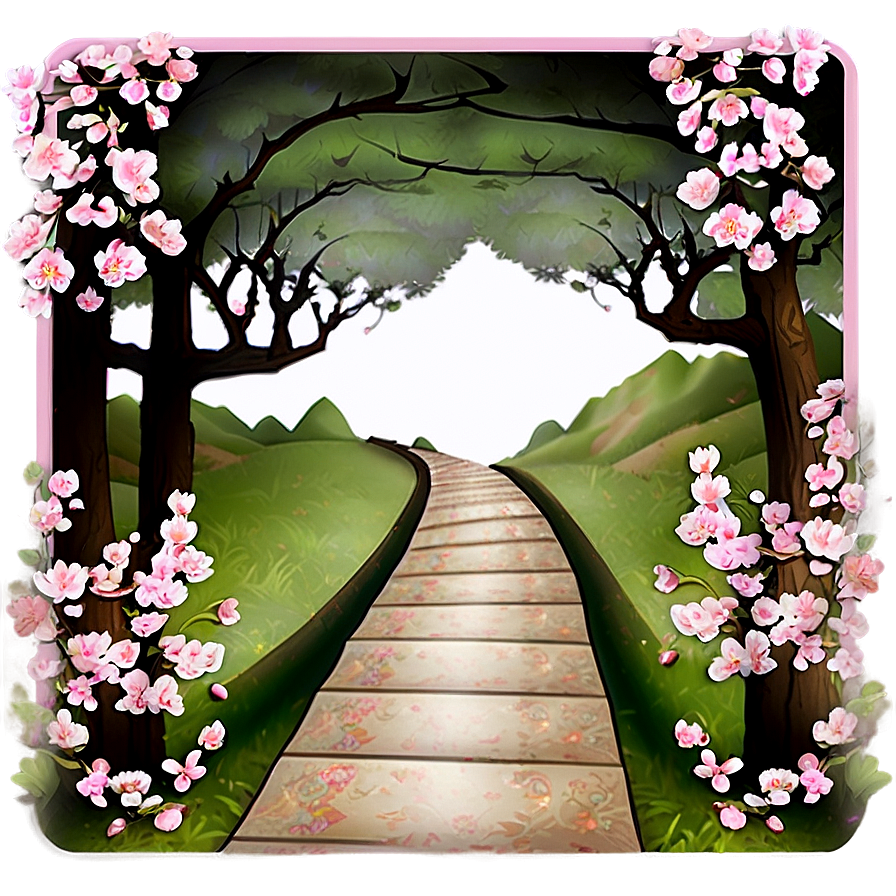 Blooming Cherry Blossom Path Png Hyn