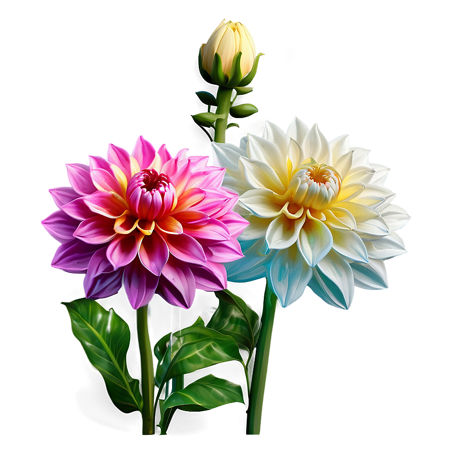 Blooming Dahlia Garden Png Fkx