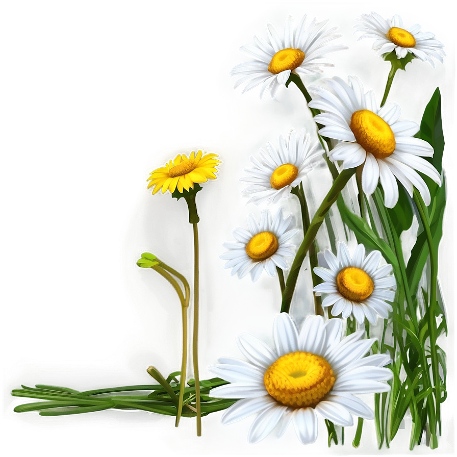 Blooming Daisies Meadow Png Gwo9