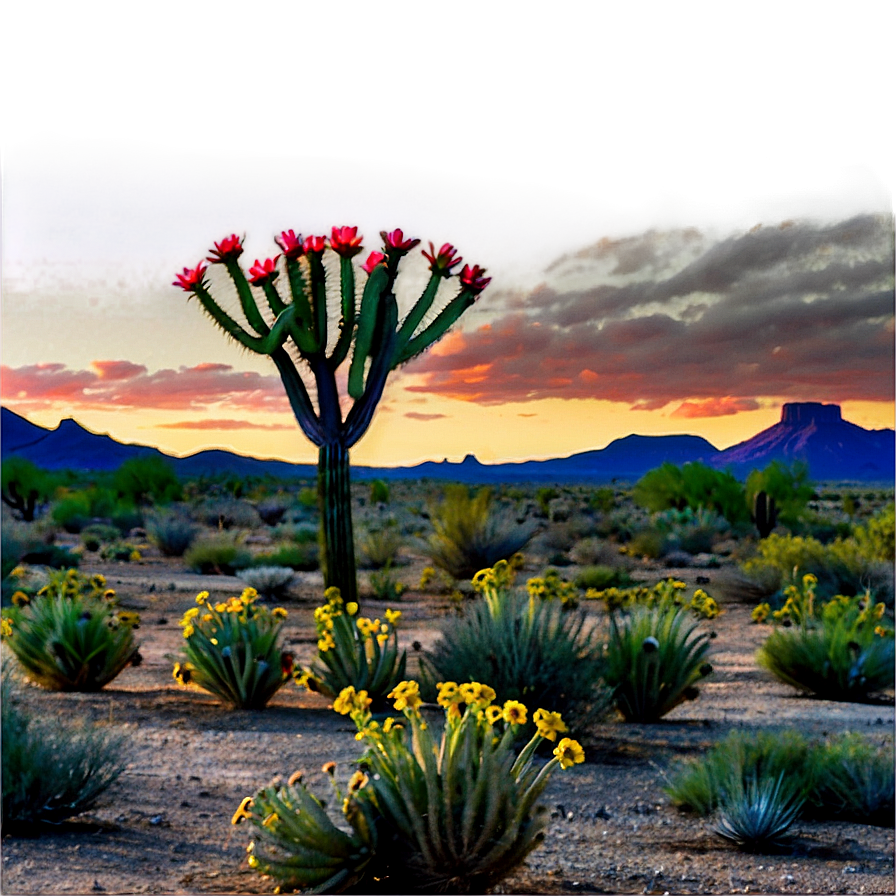 Blooming Mesa Desert Png 18