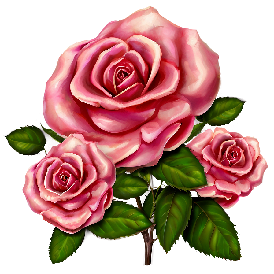 Blooming Pink Roses Pattern Png Jrq94