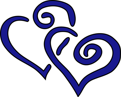 Blue Abstract Hearts