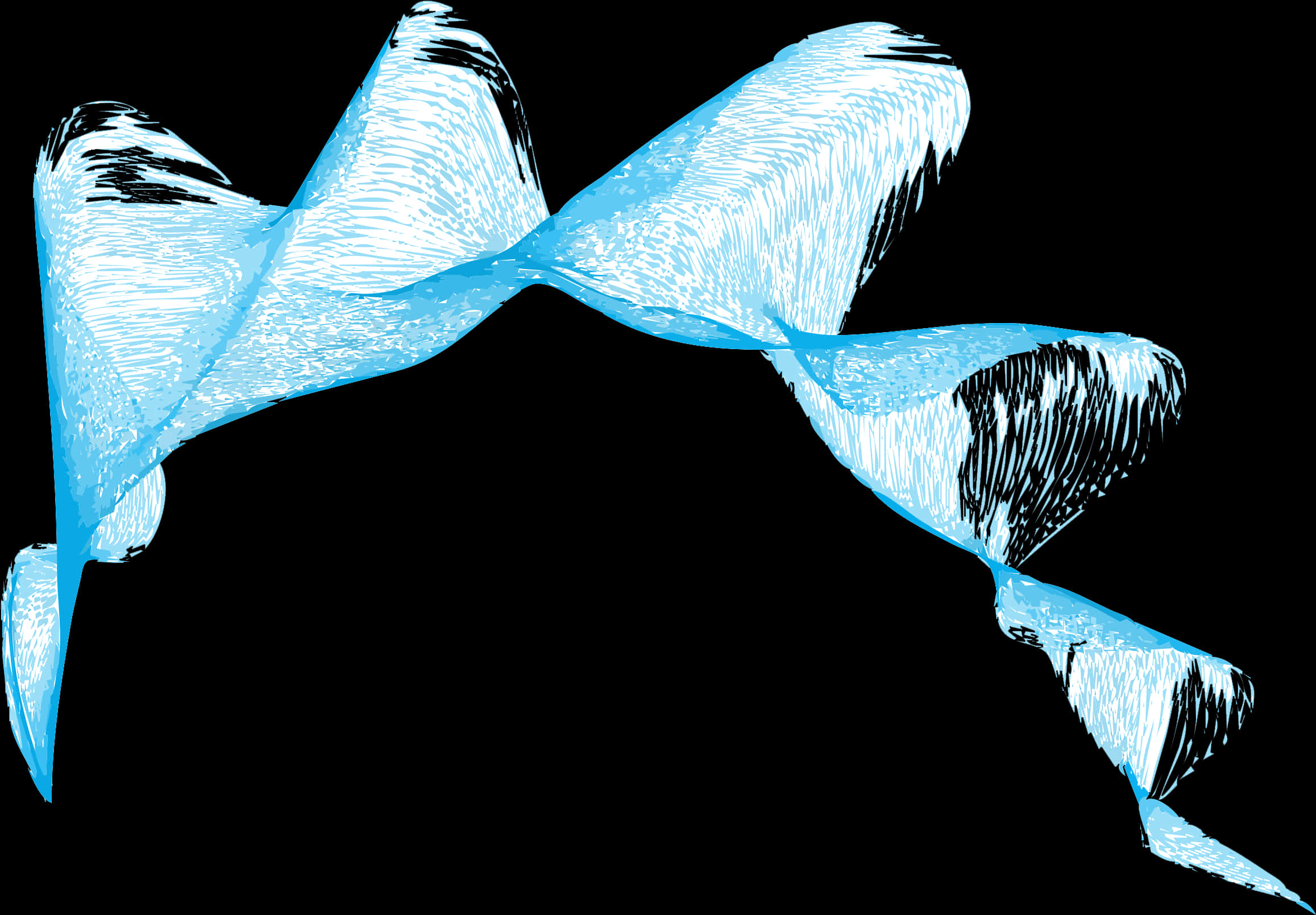 Blue Abstract Ribbon Artwork