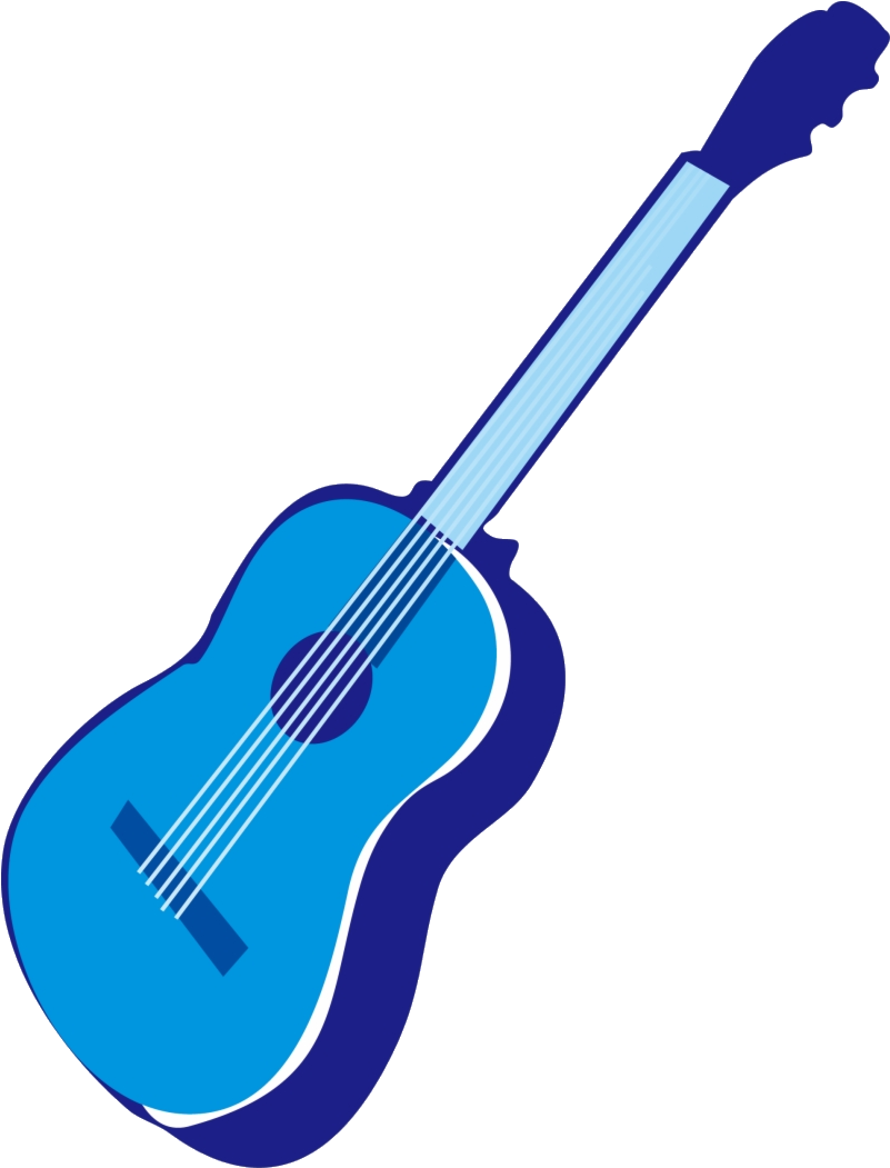 Blue Acoustic Guitar Illustration