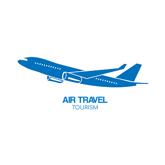 Blue Airplane Air Travel Tourism Graphic