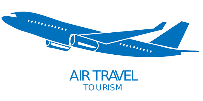 Blue Airplane Air Travel Tourism Graphic