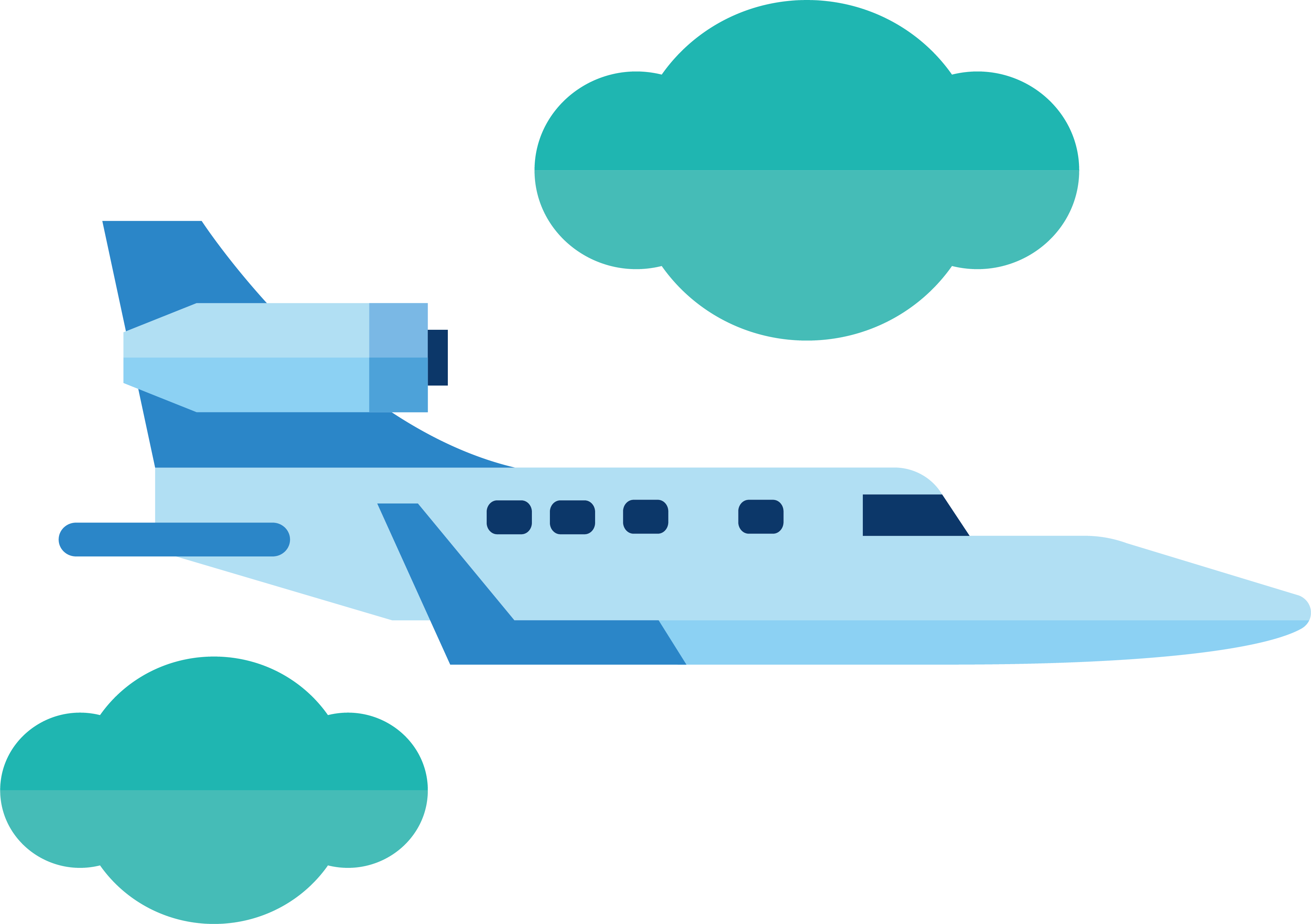 Blue Airplane Clouds Clipart