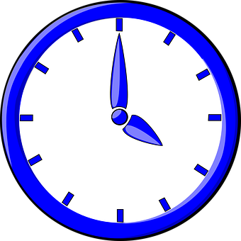 Blue Analog Clock Illustration