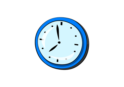 Blue Analog Wall Clock