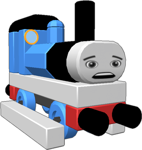 Blue Animated Train Character