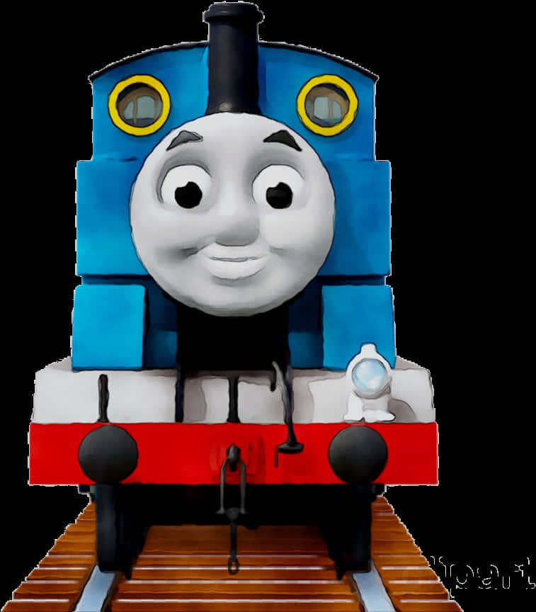 Blue Animated Train Character