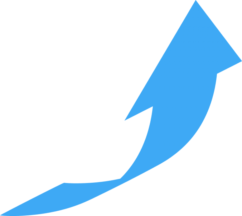 Blue Arrow Upward Graphic