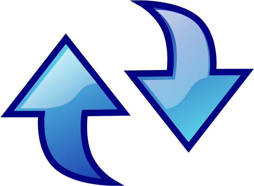 Blue Arrows Opposite Directions Clipart