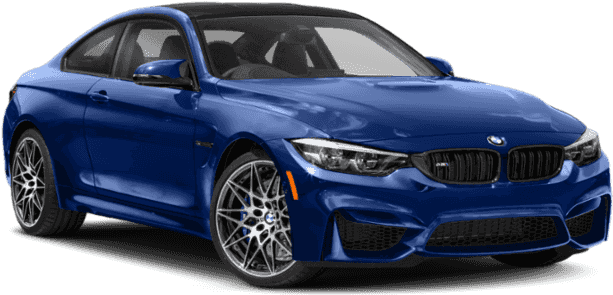 Blue B M W M4 Coupe Side View