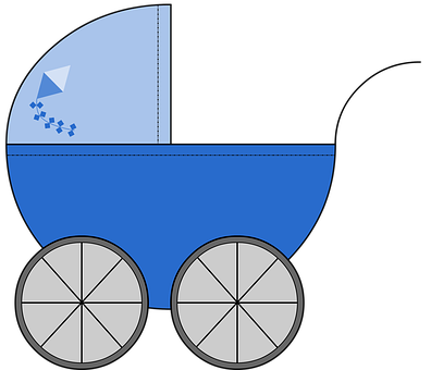 Blue Baby Stroller Graphic