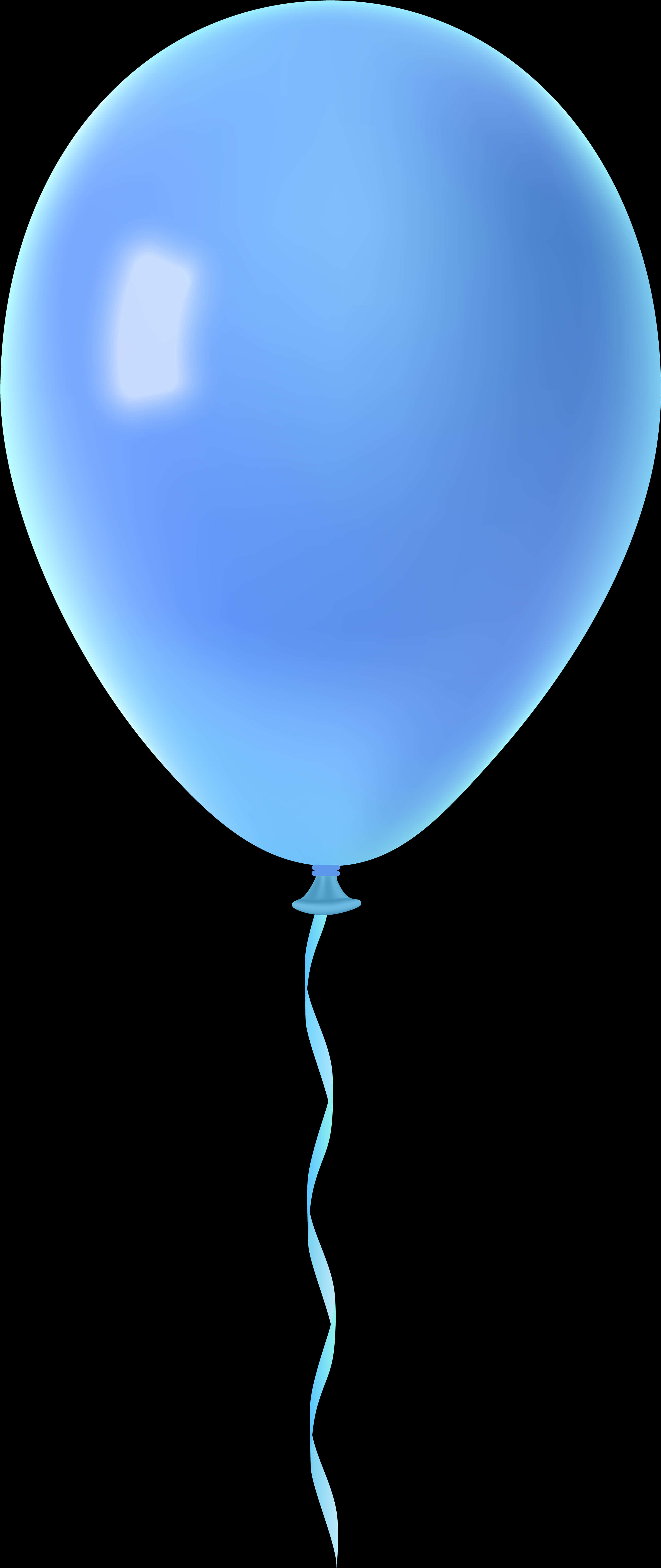 Blue Balloon Black Background