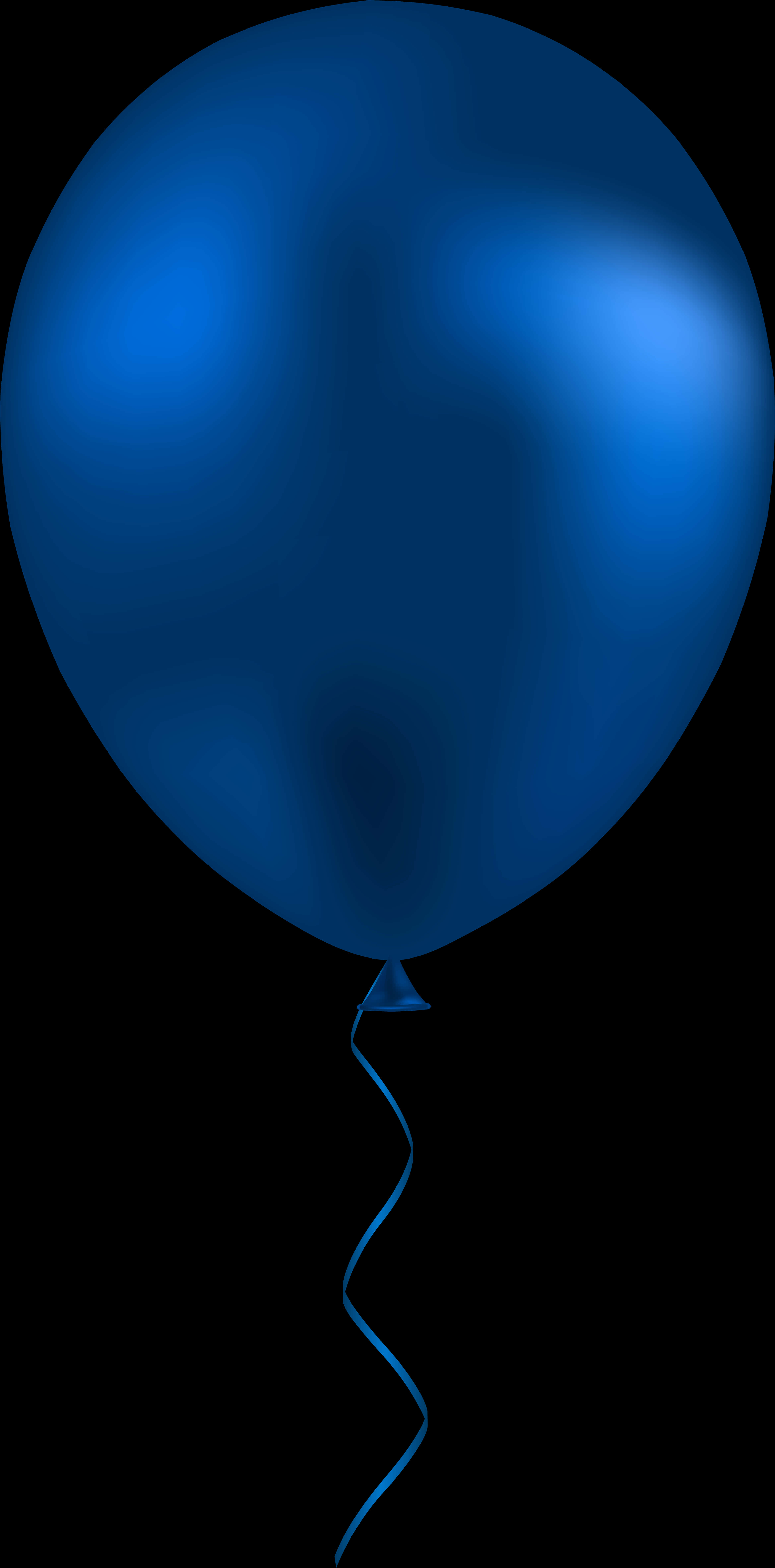 Blue Balloonon Black Background