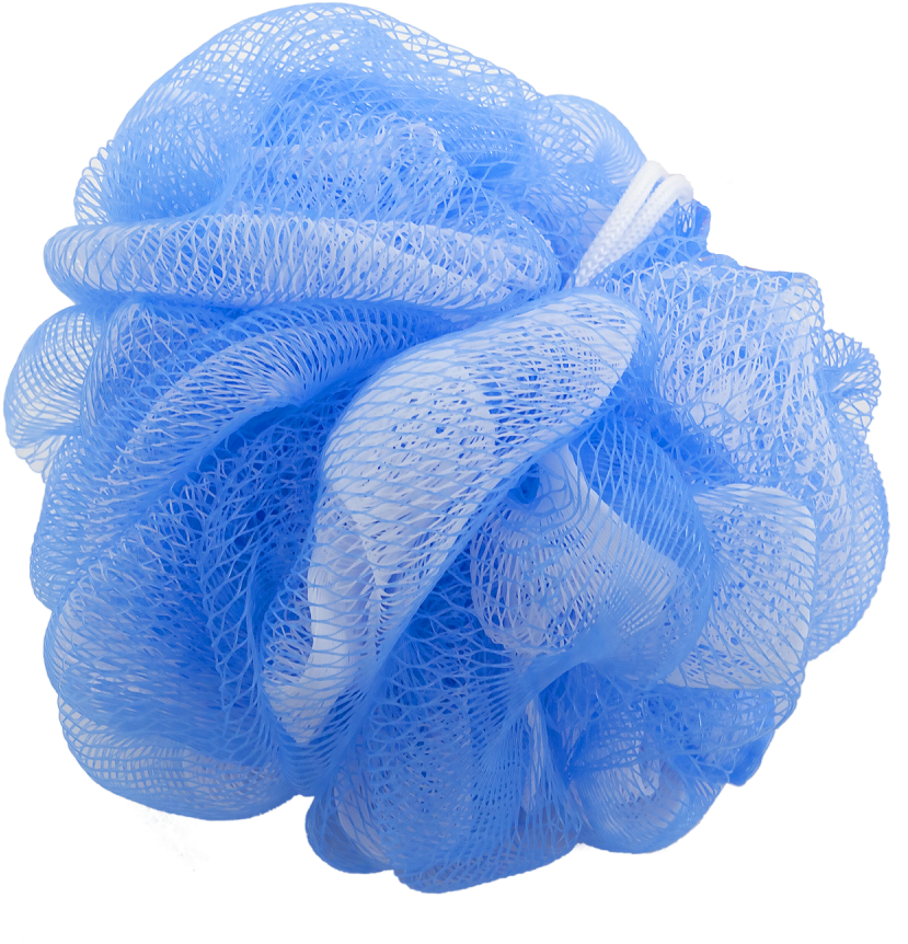 Blue Bath Pouf Isolated