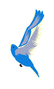 Blue Bird In Flight Illustration